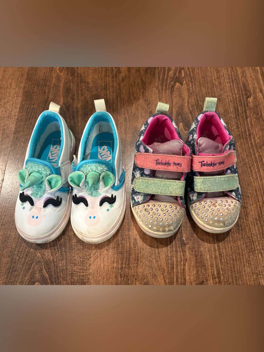 Vans Kids White & Teal Unicorn Slip-On Sneakers